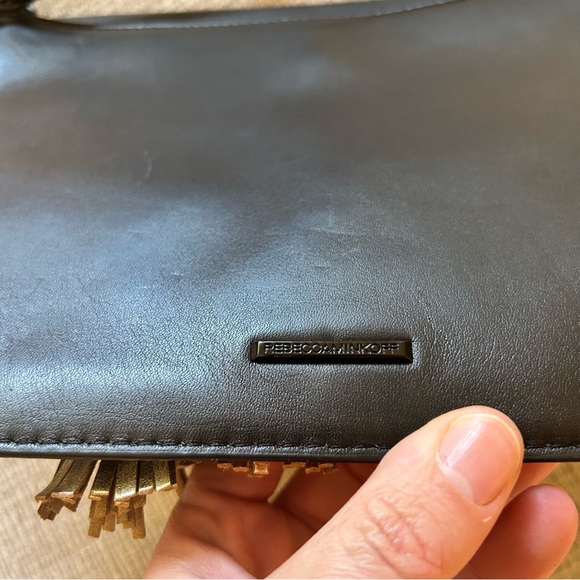 Rebecca Minkoff Black Leather Tassel Crossbody Purse - Picture 7 of 8